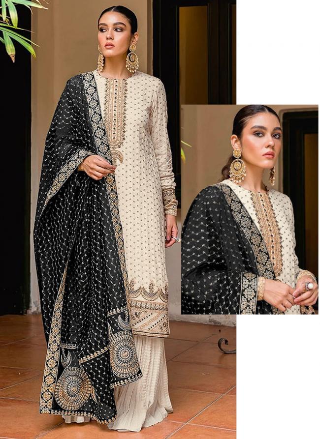 Georgette Black Eid Wear Embroidery Work Pakistani Suit